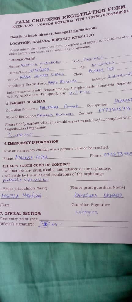 registration form